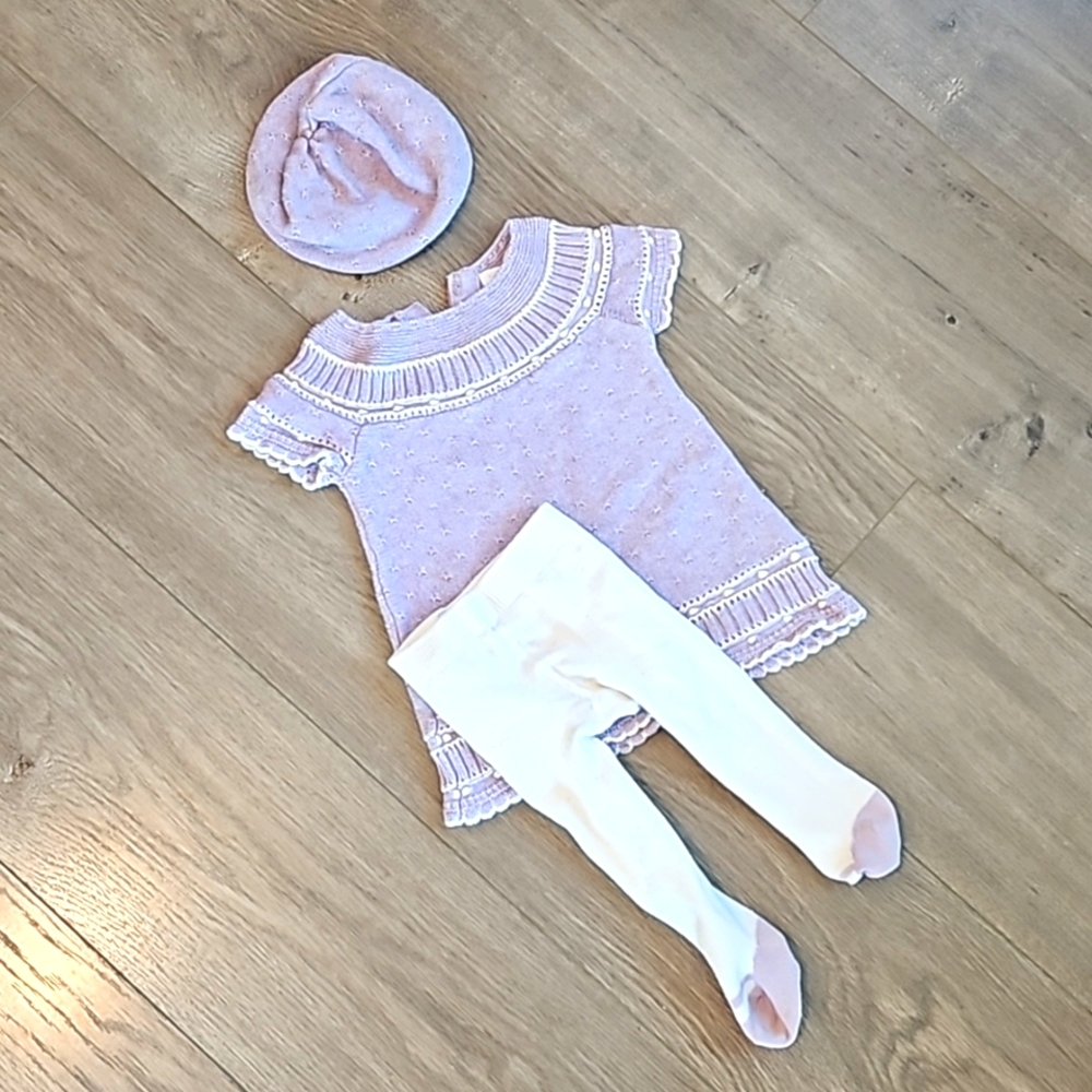 Baby Knit Dress Set 6-9M
